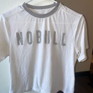 NOBULL White and Gray Short Sleeve Tee